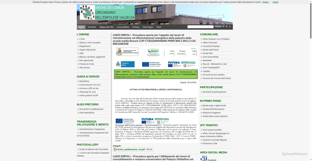 Security scan screenshot of https://www.empolese-valdelsa.it/