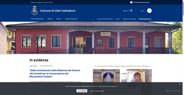 Security scan screenshot of https://www.comune.vallesalimbene.pv.it/it-it/home