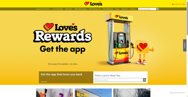 Security scan screenshot of https://www.loves.com