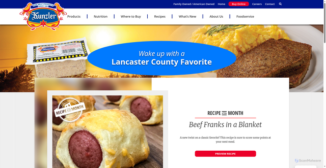 Security scan screenshot of https://www.kunzler.com