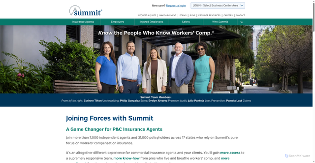 Security scan screenshot of https://www.summitholdings.com