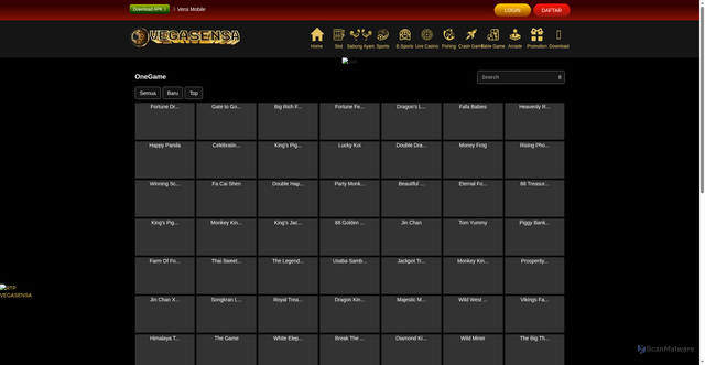 Security scan screenshot of https://140vegasensa.com/desktop/game/slot/onegame