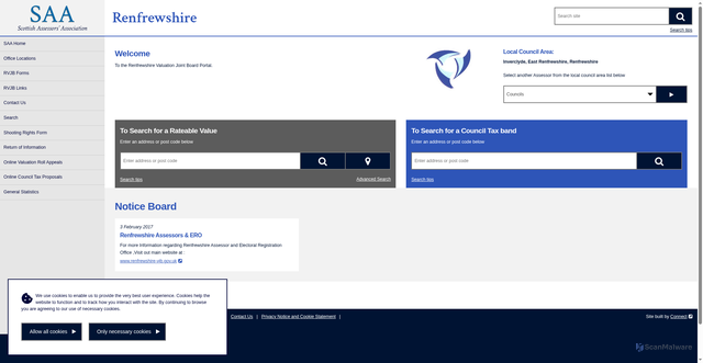 Security scan screenshot of https://www.saa.gov.uk/renfrewshire/