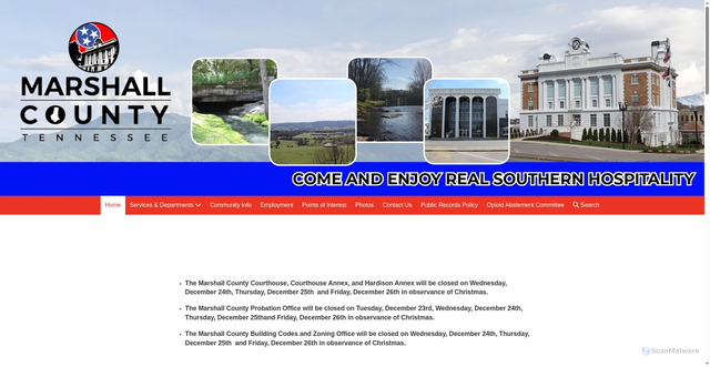 Security scan screenshot of https://marshallcountytn.gov/