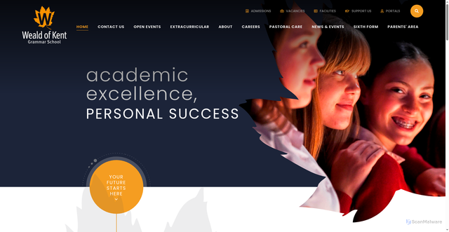 Security scan screenshot of https://www.wealdofkent.kent.sch.uk/