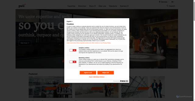 Security scan screenshot of https://pwc.de