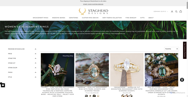 Security scan screenshot of https://stagheaddesigns.com/collections/engagement-rings?srsltid=AfmBOooBGAWVdhBqCGWLqv9QsO_aMqkoINium6XOesizveviC7dmneuf