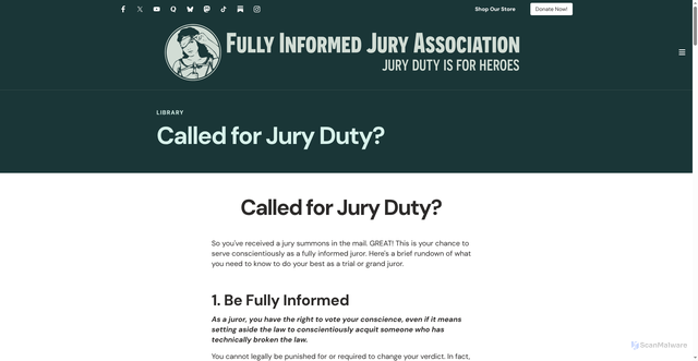 Security scan screenshot of https://fija.org/library-and-resources/library/called-for-jury-duty.html