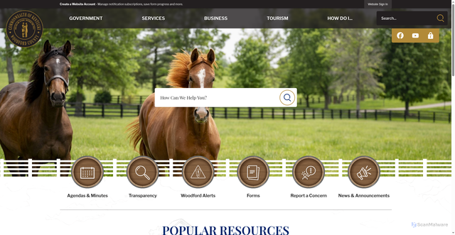 Security scan screenshot of https://woodfordcountyky.gov/