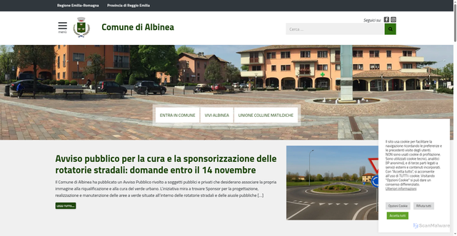 Security scan screenshot of https://www.comune.albinea.re.it/
