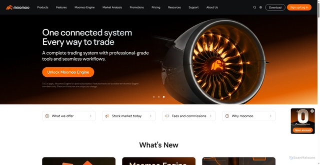 Security scan screenshot of https://j.moomoo.com