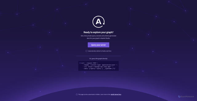 Security scan screenshot of https://manage-api.snap.app