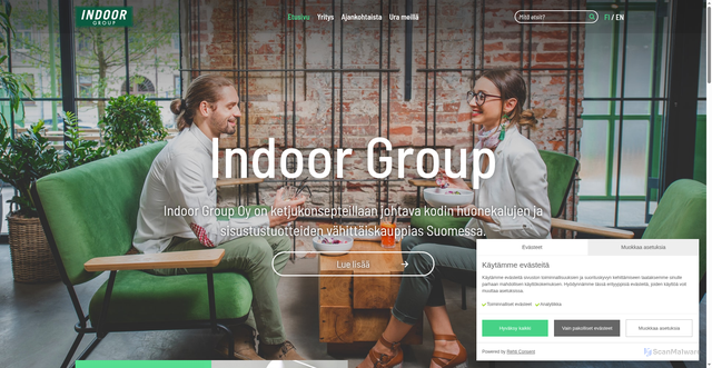 Security scan screenshot of https://indoorgroup.fi