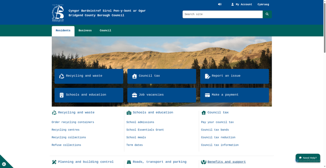 Security scan screenshot of http://www.bridgend.gov.uk