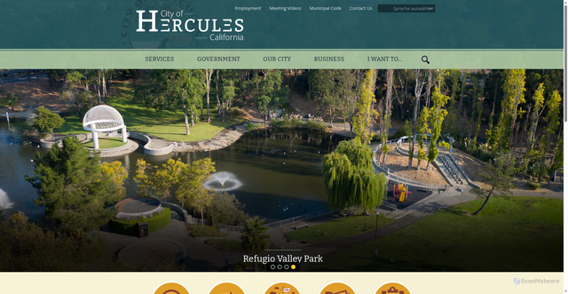 Security scan screenshot of https://www.herculesca.gov/