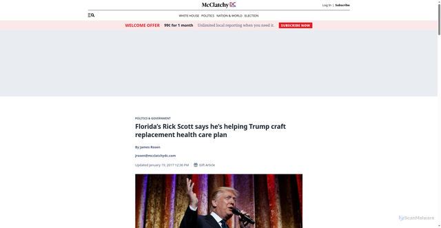 Security scan screenshot of https://www.mcclatchydc.com/news/politics-government/article127334464.html