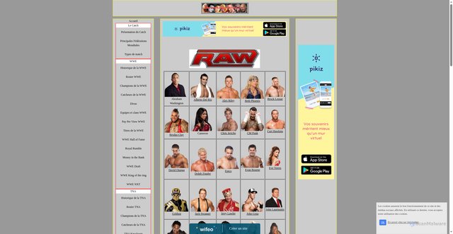 Security scan screenshot of http://catch-americain.wifeo.com/roster-wwe.php