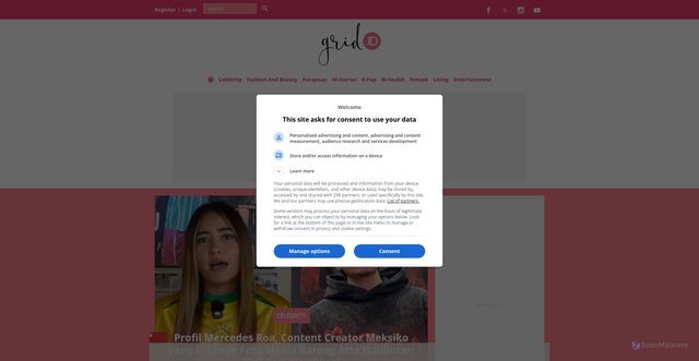 Security scan screenshot of https://www.grid.id