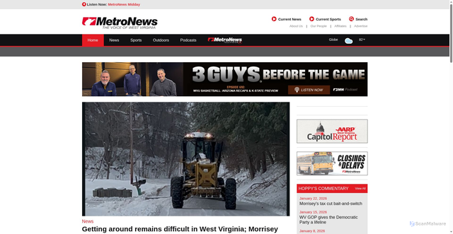 Security scan screenshot of https://wvmetronews.com