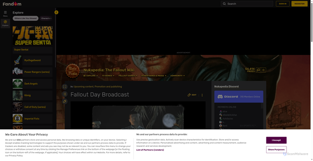 Security scan screenshot of https://fallout.fandom.com/wiki/Fallout_Day_Broadcast