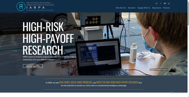 Security scan screenshot of https://iarpa.gov/