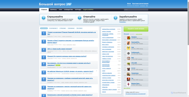Security scan screenshot of https://www.bolshoyvopros.ru