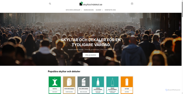 Security scan screenshot of https://skyltochdekal.se