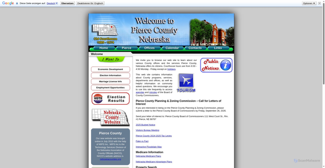 Security scan screenshot of https://piercecountyne.gov/