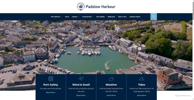 Security scan screenshot of https://padstow-harbour.co.uk/