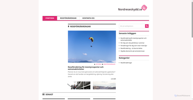Security scan screenshot of https://nordreseskydd.se