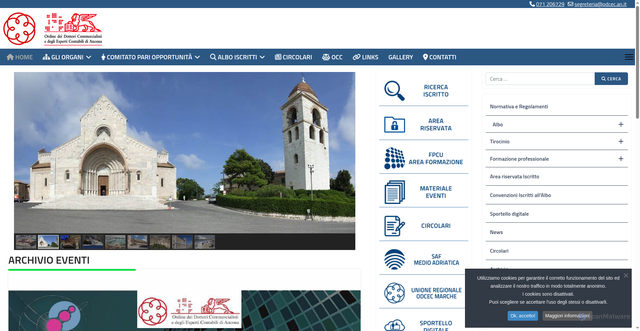 Security scan screenshot of https://www.odcec.an.it/