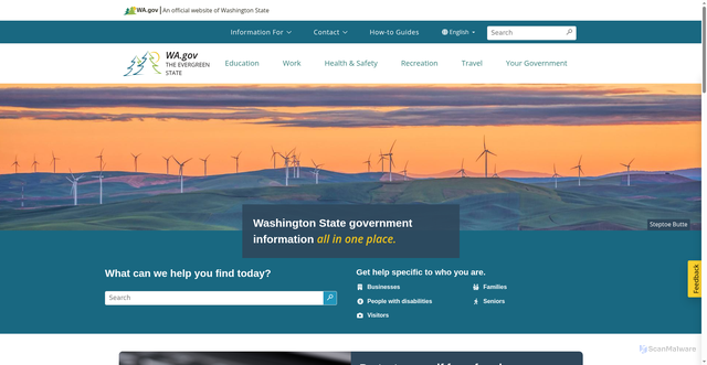Security scan screenshot of https://wa.gov/