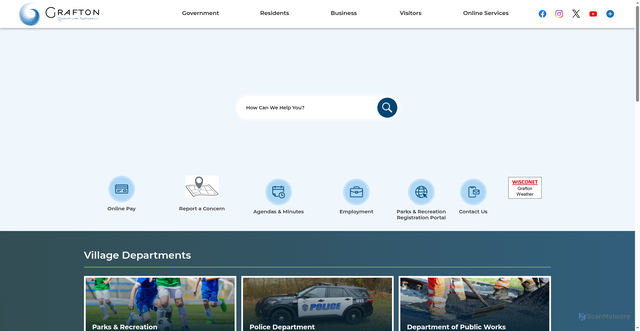 Security scan screenshot of https://villageofgraftonwi.gov/