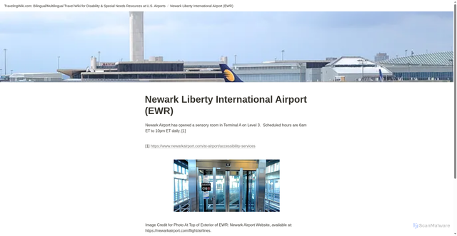 Security scan screenshot of https://travelingwiki.com/newark-liberty-international-airport-ewr