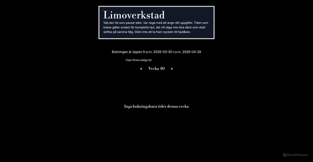 Security scan screenshot of https://limoverkstad.se
