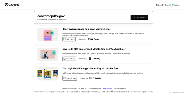 Security scan screenshot of https://conversepdtx.gov/