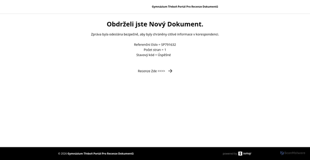 Security scan screenshot of https://gymtrebon-cz.sumupstore.com/