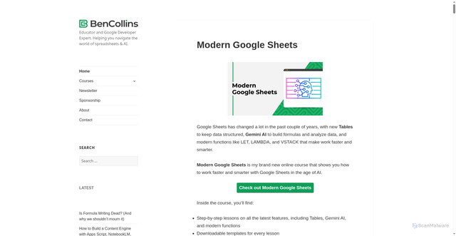 Security scan screenshot of https://benlcollins.com