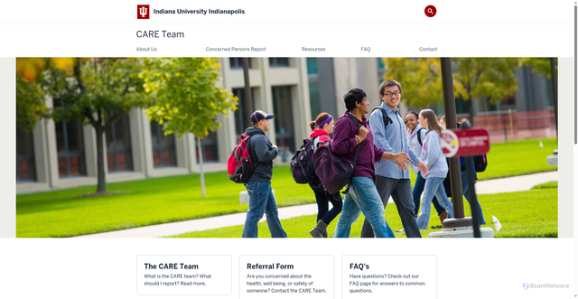 Security scan screenshot of https://care.indianapolis.iu.edu