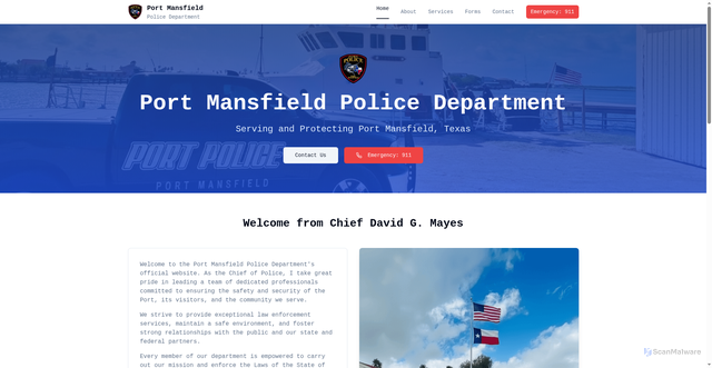 Security scan screenshot of https://www.portmansfieldpd.gov/