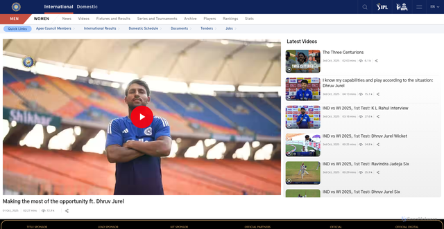 Security scan screenshot of https://www.bcci.tv/video/5566522/making-the-most-of-the-opportunity-ft-dhruv-jurel
