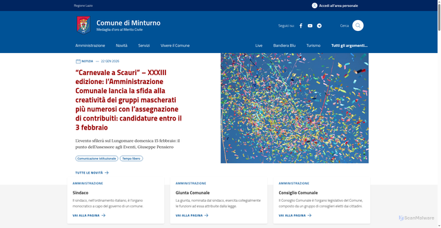 Security scan screenshot of https://comune.minturno.lt.it/