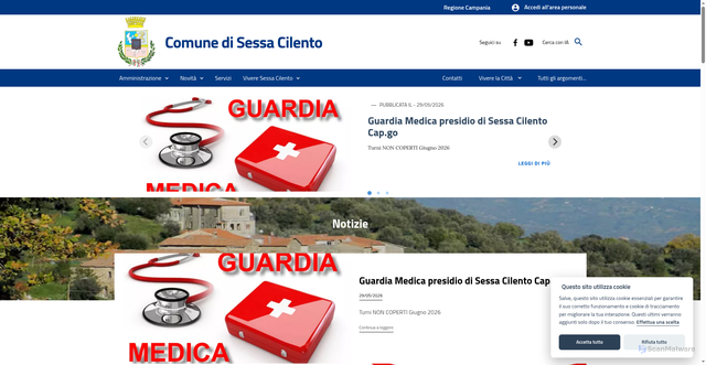 Security scan screenshot of https://www.comune.sessacilento.sa.it