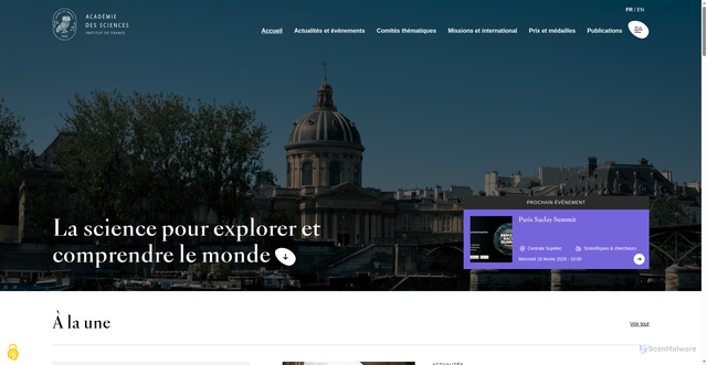 Security scan screenshot of https://academie-sciences.fr