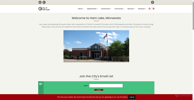 Security scan screenshot of https://www.hamlakemn.gov/