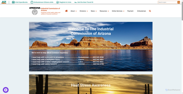 Security scan screenshot of https://azica.gov/