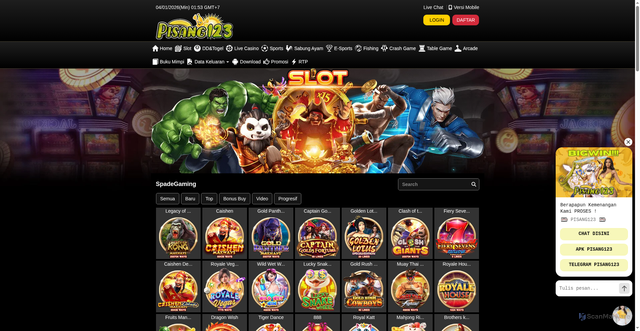 Security scan screenshot of https://lengpisang123.com/desktop/game/slot/spadegaming