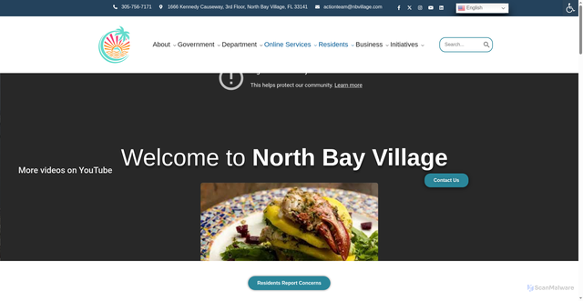 Security scan screenshot of https://northbayvillage-fl.gov/