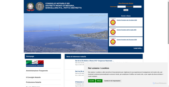 Security scan screenshot of https://www.consiglionotarilemessina.it/