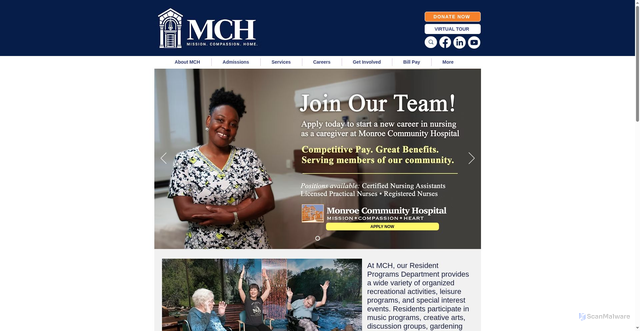 Security scan screenshot of https://monroehosp.org